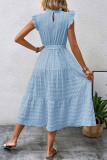 Elegant Solid Bandage Fold Texture Half A Turtleneck A Line Dresses