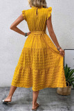 Elegant Solid Bandage Fold Texture Half A Turtleneck A Line Dresses