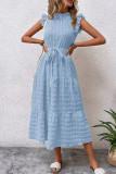 Elegant Solid Bandage Fold Texture Half A Turtleneck A Line Dresses