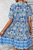 Casual Bohemian Geometric Print V Neck A Line Dresses