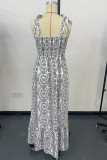 Bohemian Vacation National Totem Print Frenulum Slit Printed Dresses