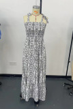 Bohemian Vacation National Totem Print Frenulum Slit Printed Dresses
