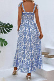 Bohemian Vacation National Totem Print Frenulum Slit Printed Dresses