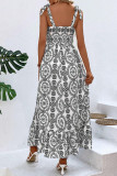 Bohemian Vacation National Totem Print Frenulum Slit Printed Dresses