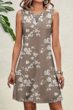 Casual Floral O Neck Vest Dresses