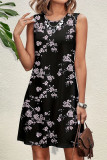 Casual Floral O Neck Vest Dresses