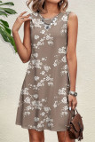 Casual Floral O Neck Vest Dresses