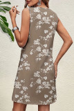 Casual Floral O Neck Vest Dresses