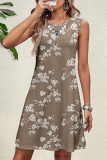 Casual Floral O Neck Vest Dresses