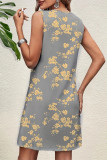 Casual Floral O Neck Vest Dresses