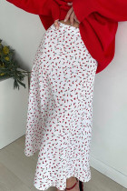 Celebrities Print Flowers Zipper High Waist Type A Full Print Bottoms