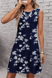 Casual Floral O Neck Vest Dresses