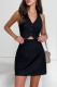 Elegant Simplicity Solid Buttons V Neck Sleeveless Two Pieces
