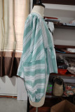 Casual Striped Print Lace Up Contrast V Neck Sleeveless Two Pieces