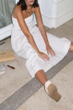 Casual Street Solid Color Patchwork Strapless Strapless Dresses