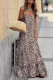 Sexy Leopard Print Lace Up Backless Halter Sling Dresses