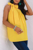 Fashion Sweet Solid Patchwork One Shoulder Tops