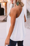 Fashion Sweet Solid Patchwork One Shoulder Tops