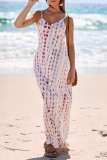 Sexy Vacation Geometric Print Pocket V Neck Sling Dresses