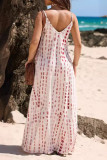 Sexy Vacation Geometric Print Pocket V Neck Sling Dresses