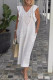Casual Daily Solid Color Strap Design V Neck Short Sleeve Dresses