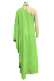 Casual Simplicity Solid Asymmetrical Halter Irregular Dress Dresses