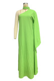 Casual Simplicity Solid Asymmetrical Halter Irregular Dress Dresses