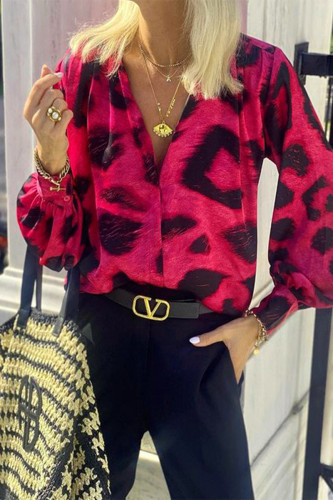 Street Bohemian Geometric Print V Neck Tops