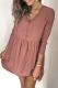 Casual Daily Solid Color Buttons V Neck A Line Dresses