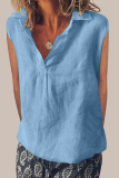 Casual Daily Solid Color Turndown Collar Tops