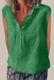 Casual Daily Solid Color Turndown Collar Tops