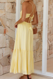 Sexy Solid Color Strap Design V Neck Sling Dresses