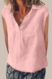 Casual Daily Solid Color Turndown Collar Tops