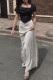 Daily Celebrities Solid Color Patchwork Contrast Square Neck Dresses