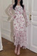 Celebrities Vacation Flowers Print Ruffle Patchwork Square Neck A Line Dresses