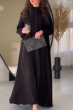 Casual Daily Solid Color Buttons Mandarin Collar A Line Dresses