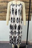 Casual Street Geometric Print U Neck Sling Dresses