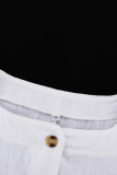 Elegant Solid Buckle O Neck Sleeveless Two Pieces