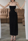 Sexy Party Solid Color Backless One Step Skirt Dresses