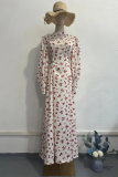 Celebrities Elegant Flowers Print Patchwork Half A Turtleneck A Line Dresses