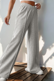 Casual Daily Solid Color Irregular Loose High Waist Wide Leg Solid Color Bottoms