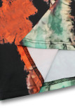 Sexy Tie Dye Print Cross Straps Contrast V Neck Sleeveless Dresses（A variety of binding methods）