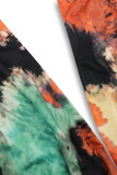 Sexy Tie Dye Print Cross Straps Contrast V Neck Sleeveless Dresses（A variety of binding methods）