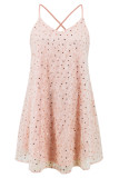 Sexy Party Solid Color Sequins Backless V Neck Sling Dresses（Flares, feathers, they drop off a little bit, it's normal）