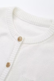Daily Celebrities Solid Color Buckle O Neck A Line Short Sleeve Dress
