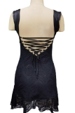 Sexy Solid Color Lace V Neck Sling Dresses