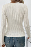 Casual Daily Solid Color Texture O Neck Tops