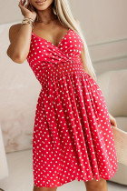Sexy Vacation Polka Dot V Neck Sling Dresses