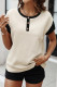 Casual Street Solid Color Patchwork Texture Contrast O Neck T-Shirts