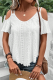 Casual Daily Solid Color Hollow Out U Neck T-Shirts